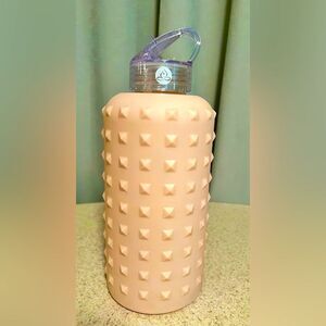 Glass Water Bottle with Studded Silicone Cover~Only Used As A Prop On Movie Set.